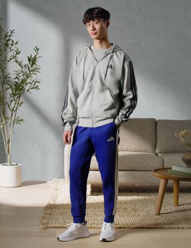 Image of adidas Mens Essentials 3-Stripes Fleece Hoodie Casual Outerwear Casual - Green