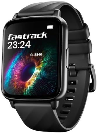 Fastrack Volt S1 Smart Watch for Man and Women Latest with 1.83" Display, Silicone Strap, BT Calling, 100+ Sports Modes, Heart Rate, SpO2, IP68, Ideal Smartwatch for Boys and Girls (Black)