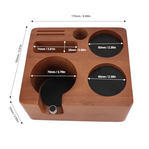 Station de bourrage de café 58mm stable anti-dérapante en noyer réglable - 6