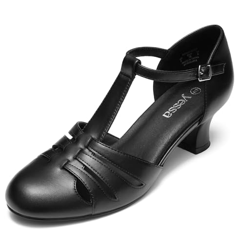 YESSA 1920�N�㏗���p�V���[�Y�AT�X�g���b�v�L�����N�^�[�V���[�Y�A2�C���` �_���X�V���[�Y �Ќ��_���X�V���[�Y ���e�� �T���T �t�H���N�����R �^���S �X�C���O �E�F�f�B���O �M���c�r�[�V���[�Y, 2�C���` �r���e�[�W�u���b�N, 28.0 cm