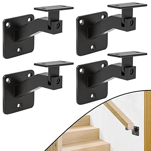 Adjustable Black Handrail Bracket for Indoor Stairs, DIY Wall Mounted Stair Railing Bracket, for Stairs, Corridors111