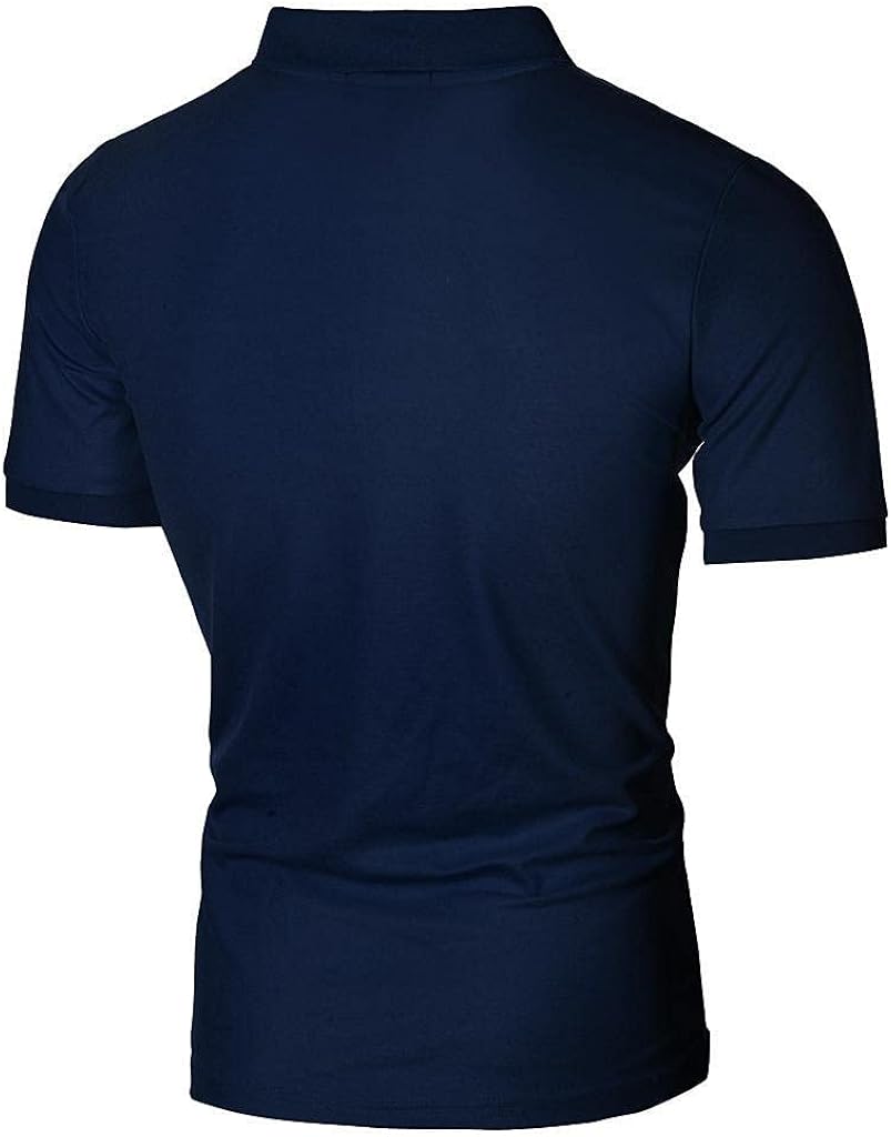 Mens Casual Short Sleeve Muscle Tops - Slim Fit Zipper Polo T Shirts Athletic Sports Running Gym Polo Shirts Tees at  Men’s Clothing store