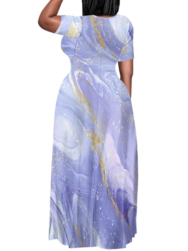 Image of Plus Size Maxi Dresses for Curvy Women T-Shirt Summer Sun Dresses Loose Fit