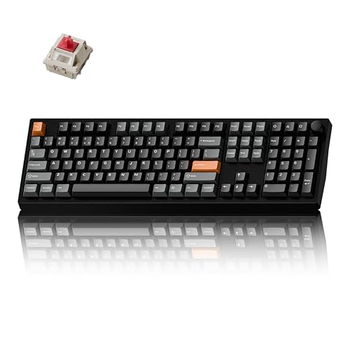 Image of Keychron P6 Ultra 8K Polling Rate Full-Size Aluminum Wireless Mechanical Keyboard, 2.4 GHz /Bluetooth /Wired Custom RGB, Hot-Swappable Silk POM Red Switch for Mac Windows Linux - Black