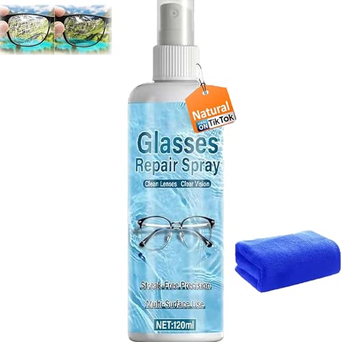 Eyeglass Scratch Remover Spray Lens Scratch Remover for Eyeglasses & Sunglasses Home Minor Scratch Repair Liquid Lens Cleaning & Restoration Spray for Clearer Vision (Send towels)