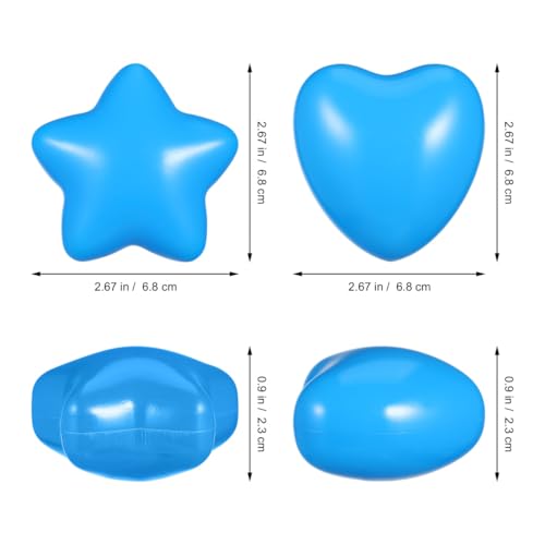 60 Stück Bunte Ozeanbälle in Herz- und Sternform für Kinder – sicheres Schwimmspielzeug aus Kunststoff für Bällebad, Party und Spielzeit