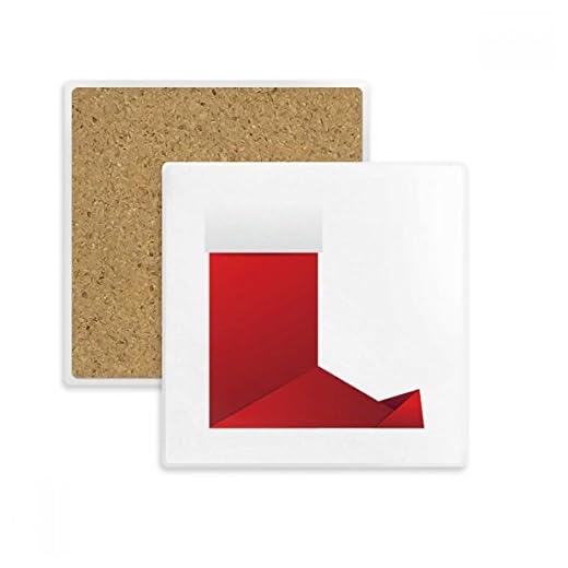 DIYthinker Résumé Chaussettes de Noël Origami Motif carré Coupe du Coaster Tasse Porte Absorbent Pierre pour Le Cadeau de Boissons Multicolor