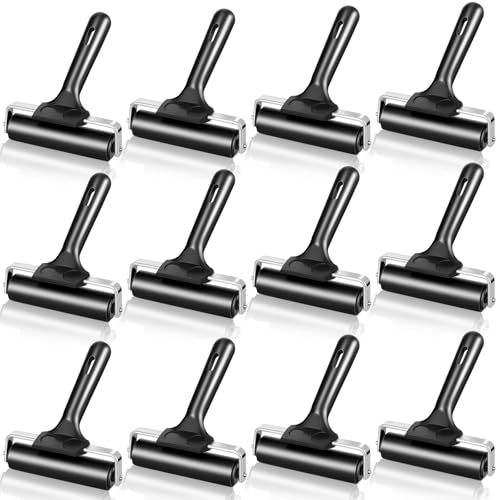 6 Pack 4 Inch Rubber Brayer Roller Hard Rubber Rollers for Crafting Printing Printmaking Wallpaper Inking Stamping Gluing
