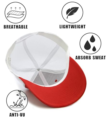 Image of 2-Pack Breathable Mesh Snapback Trucker Hats, Adjustable Baseball Caps for Men Women, Cotton-Poly Twill Outdoor