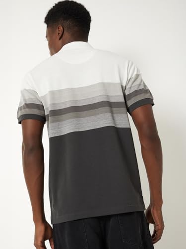 Image of Max Men's Half Sleeves Regular Fit Striped Polo T-Shirt