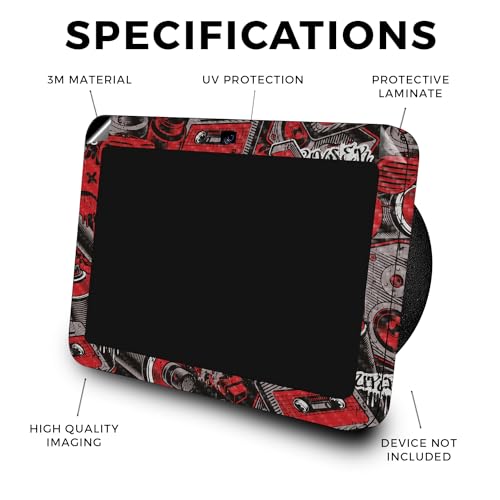 Image of Carbon Fiber Skin Compatible with Amazon Echo Show 8 (3rd Gen, 2023) - Red Hip Hop - Premium 3M Vinyl Protective Wrap Decal Cover - Easy to Apply | Crafted in The USA by MightySkins