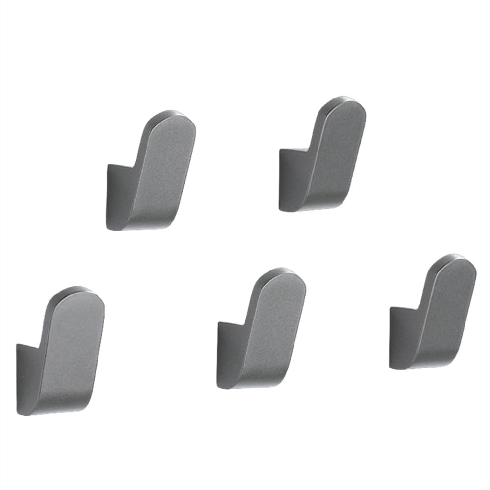 Spazio Alluminio Grigio/Nero/Spazzola Oro Gancio Ganci per accappatoio Gancio per vestiti Appendiabiti a parete Gancio per porta, 5 pezzi grigio stile B