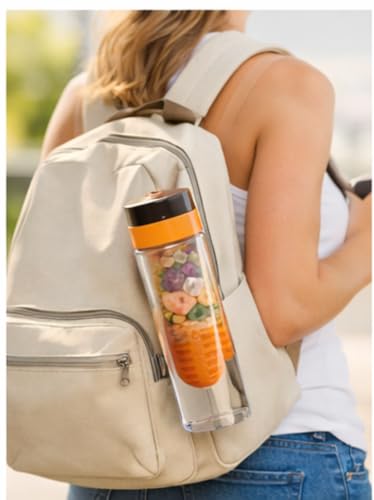 Image of Gubbarey Crystal Infuser Water Bottle with Gold Aviator Sunglasses, Clear and Orange, Wellness Hydration Lifestyle Set