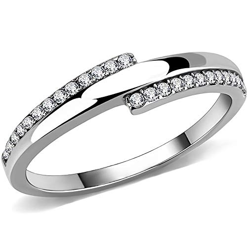 Jude Jewelers Stainless Steel Eternity Style Wedding Band Ring