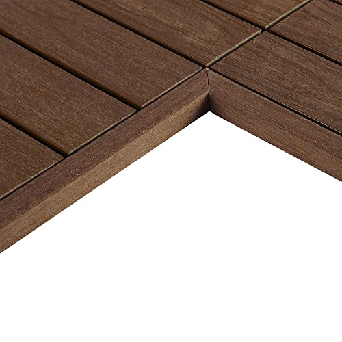 NewTechWood 1/12 ft. x 1 ft. Quick Deck Tile Inside Corner Trim Brazilian Ipe
