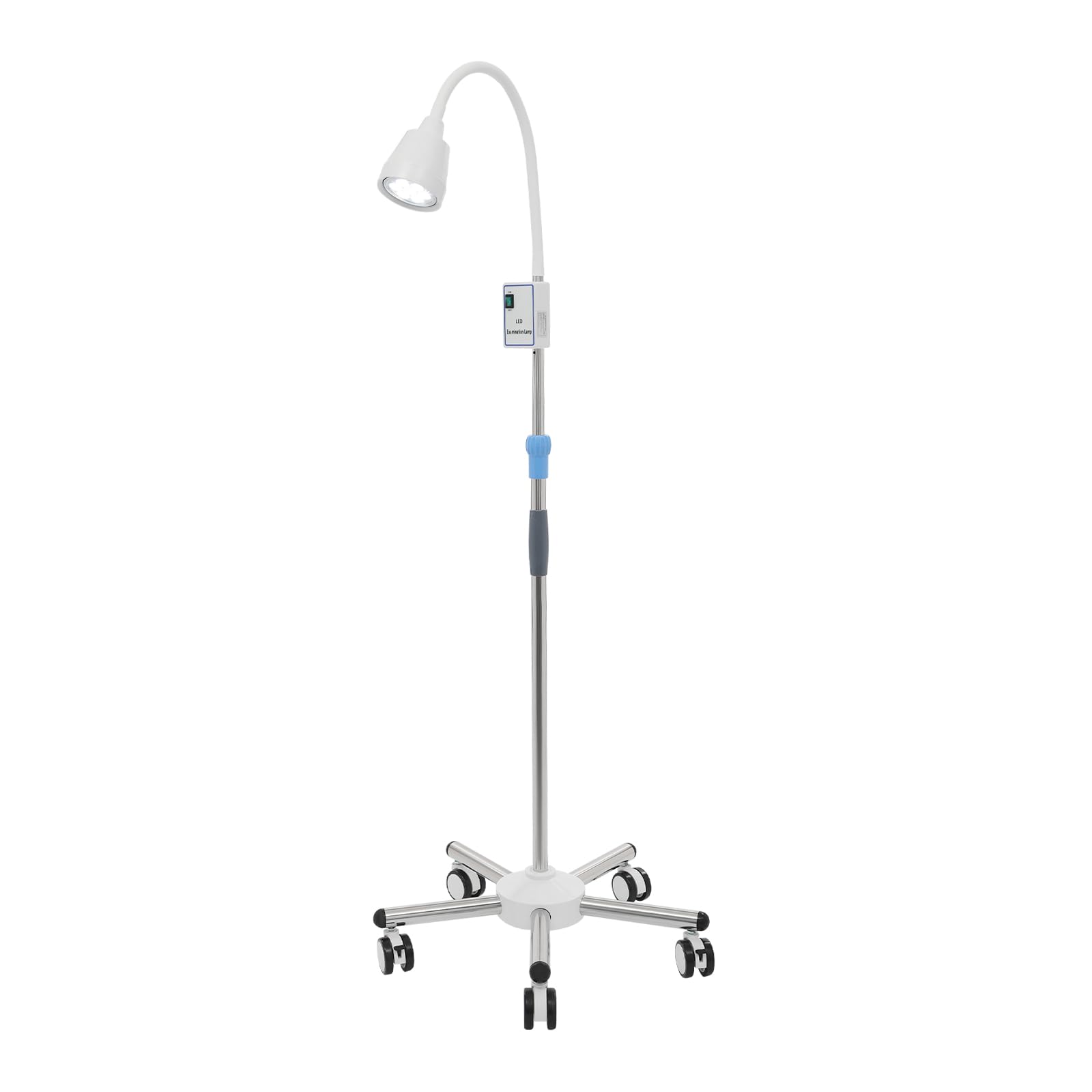 Medizinische Untersuchung Lichtlampe, Dimmbare Höhe & 360 Rotation Led Lichtlampe, Mobile Tageslichtlampe Stehlampe für Ambulanzen, Gynäkologie, Stomatologie (21W)