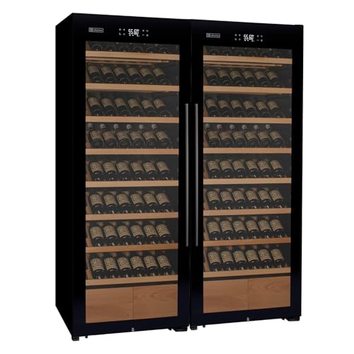 Allavino 496 Bottle Dual Zone Freestanding Black Glass Side-by-Side Wine