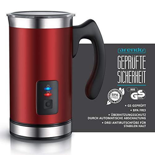 Arendo - Milchaufschäumer automatisch in Edelstahl - Milk Frother - rostfreies Edelstahl-Doppelwanddesign - Warm- und… – Bild 3