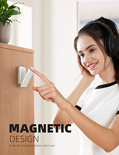 Image of Lamicall Headphone Stand, Sticky Headset Hanger - 2 Pack Adhesive Headphone Holder Hook Mount, Headset Holder Clip Under Desk, Earphone Clamp for Airpods Max, HyperX, Sennheiser, White