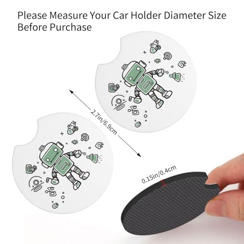 Portavasos redondos para auto 2 piezas neopreno negro miniatura 2