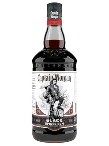 Captain Morgan Spirituose auf Black Spiced Rum-Basis mit Gewürzen und natürlichen Aromen (1 x 1 l)