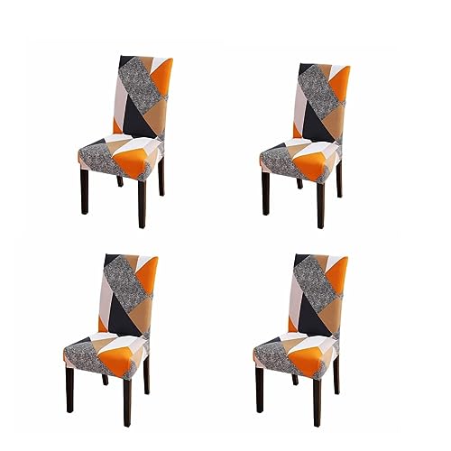 Cloud Search Dinning Table Chair Cover Set of 6- Universal Size, Stretchable Polyester Dining Chair Cover 6 Seater- Removable Washable Dining Chair Seat Cover Protector- Dining Chair Slipcover