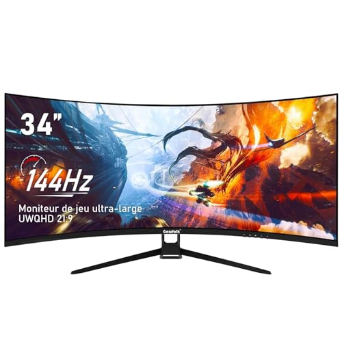 CU34E4CW da 34 pollici UW-QHD Monitor curvo, 120 Hz, pannello VA, GtG 4 ms, sincronizzazione adattiva, HDR10, regolazione dell'altezza, altoparlanti, (3440x1440 HDMI 2x 2.0 DP USB Hub) Nero - Monitor - Immagine 1