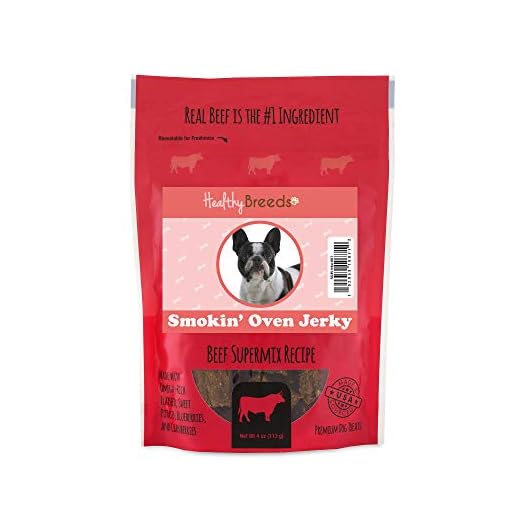 Healthy Breeds French Bulldog Smokin' Oven Beef Supermix Recipe Jerky Dog Treats 4 oz