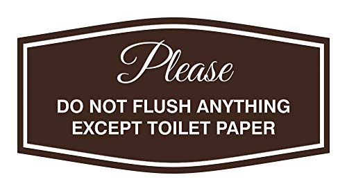 Panneau de papier toilette évite les pannes WC plaque marron 3"x6"