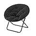 Heritage Kids Faux Fur Kids Saucer Chair, Black with Black Base