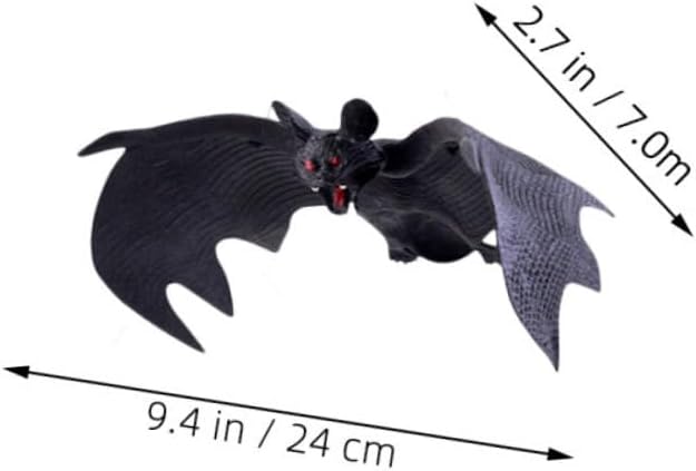 PRETYZOOM 8pcs Halloween Decorative Bat Pendants, Realistic Simulation Plastic Hanging Ornaments for Party and Indoor Outdoor Seasonal Décor