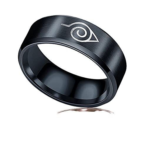 Anime Ring, Anime Cosplay Engraved Stainless Steel Band Rings Mat...