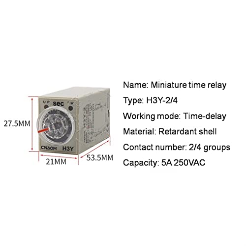 Relé temporizador H3Y-4 de 14 pines interruptor con retardo de encendido AC 380V de 10 minutos 2
