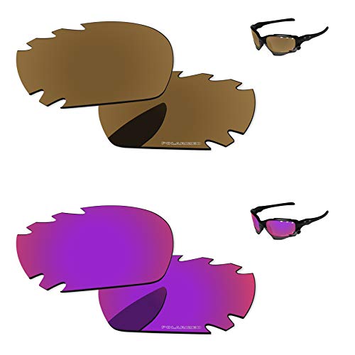 Image of Polarized Lenses Replacement for Oakley Racing Jacket /Jawbone Vented Sunglasses Frame 2 Pairs Packed