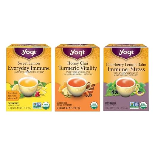 Yogi Tea Immune Support Tea Variety Pack - 16 Bags per Pack (3 Packs) - Immunity Support Sampler Set - Sweet Lemon Everyday Immune, Honey Chai Turmeric Vitality & More