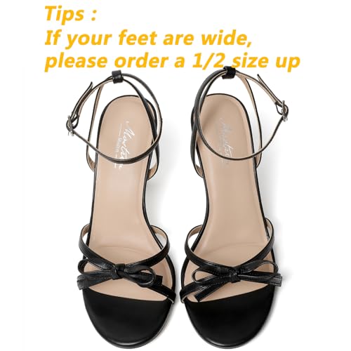 Image of Mostrin Strappy Heels for Women Ankle Strap Heels Women's Heeled Sandals for Party Prom Wedding