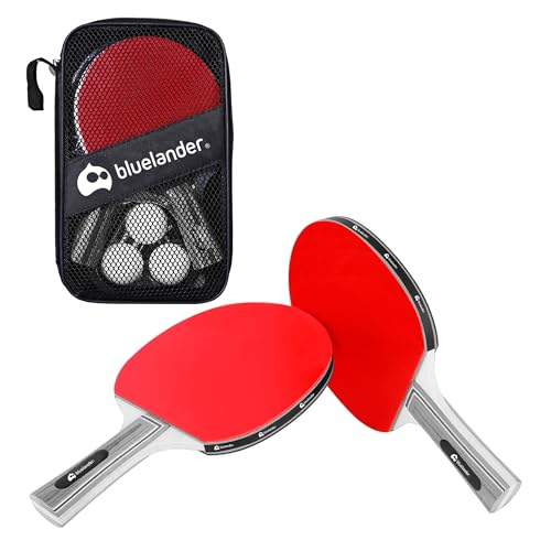 Comparativas de Este raquetas que puedes comprar esta semana. 32 Bluelander Set de Raqueta y Pelotas Ping Pong, Kit 2 de Raquetas de Ping Pong con 3 Pelotas y Funda de Raqueta, Raqueta de Tenis de Mesa para Casa, Oficina, Colegio y Club...