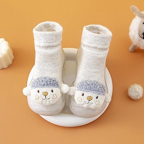 Infant Boys Girls Animal Cartoon Socks Shoes Toddler WarmThe Floor Socks Non Slip Prewalker Shoes Size 4 Slip on Shoes3