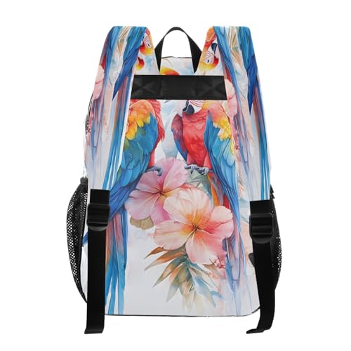 Tropical Flower Parrot Bird Clear Backpack Heavy Duty See Through Transparent PVC BookBag for Kids Boy Girl School Work3