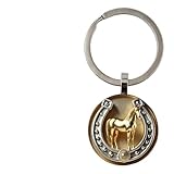 Aakluk Portallaves Con Dije De Herradura,Llavero De Metal Con Grabado Artístico En Relieve,Portallaves De Herradura Con Dije Para Año Nuevo | Para Adultos, Amantes, Familia, Mujeres Y Hombres