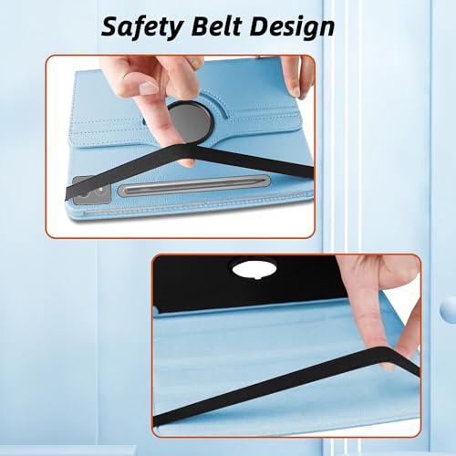 Image of TGK 360 Rotatable Smart Flip Cover for Lenovo Idea Tab Pro 12.7 Inch 2025 TB-373FU TB-375FC Tablet Case (Sky Blue)