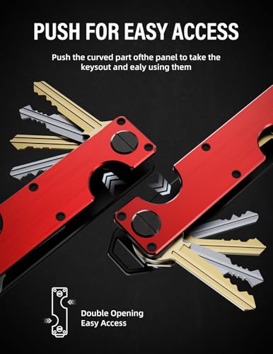 Image of Key Organizer Key Holder Compact Key Case Minimalist Metal Key Chain Key Holder for Keychain Secures 8-10 Keys EDC