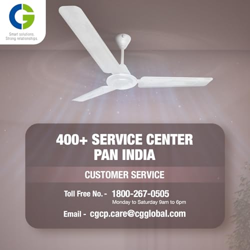 Image of CG Sahajair | High-Speed 1200mm Ceiling Fan | 100% Copper motor | 2 Year Warranty | Superior Air Delivery | Double Ball Bearing | Opal White