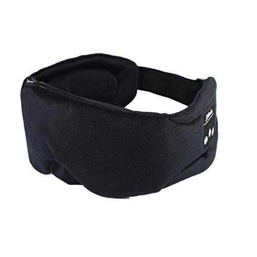 Schlafmaske mit integrierten kabellosen Kopfhörern, Bluetooth 5.0, schwarz, Augenmaske mit Wireless Kopfhörern, Schlafbrille mit Musik, Headset für