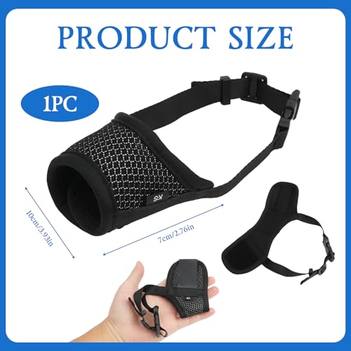 Maulkorb für Kleine Hunde mit Kurzer Schnauze, Weicher Nylon-Mundschutz mit atmungsaktivem Netz, verhindert Beißen, Fressen Bellen und Kauen, für Chihuahua und Französische Bulldogge (XS)