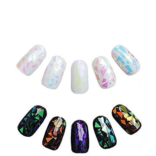 GBSTORE 6 Colors Newest Broken Glass Foils Finger DIY Nail Art Stencil Decal Stickers