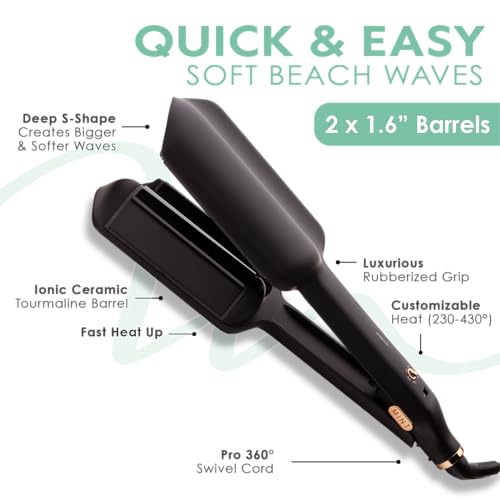 Image of Mint S-Waver Double Barrel Mermaid Hair Waver for Long Hair & Beach Waves