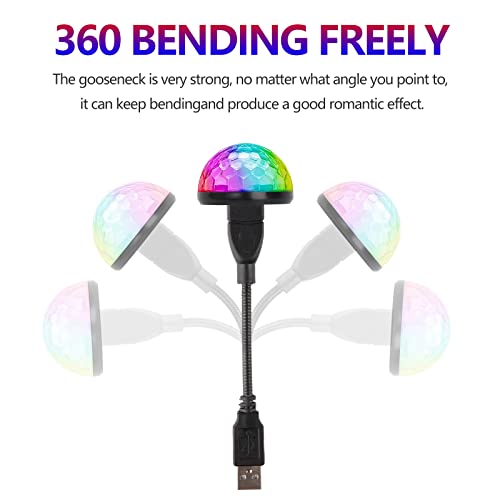 Usb Mini Disco Light With Flexible Usb Extender, 3Packs, Sound Activated Party Lights Dj Disco Ball Stage Lights-Multi Colors Led Car Auto Lights,Magic Strobe Light For Xmas Party,Pool,Karaoke (Black) #TOP4
