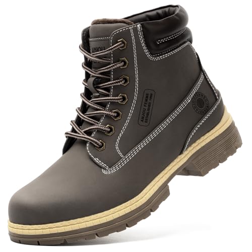 ANJOUFEMME Combat Work Hiking Boots for Women - Ladies Casual Waterproof Outdoor Boots, Walking Hiking Shoes, Backpacking Boots FNW2018-BROWN-9