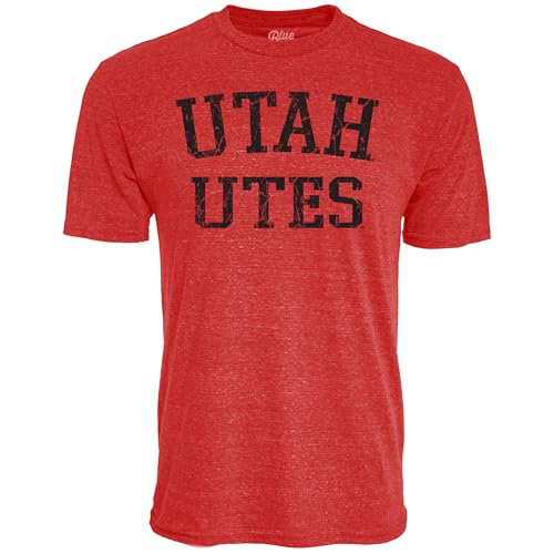 Blue 84 Men's Utah Utes T Shirt Tri-Blend Team Color, Utah Utes Red, Small